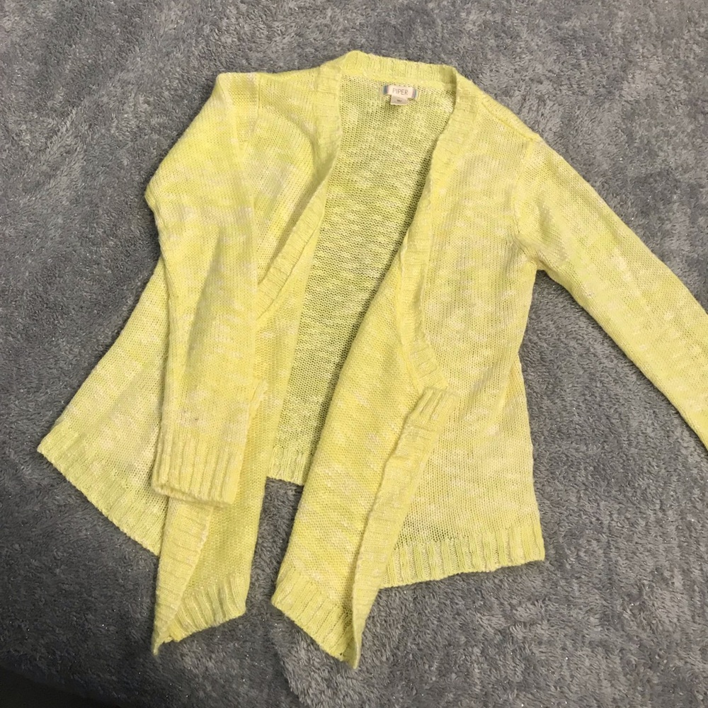 Yellow cardigan